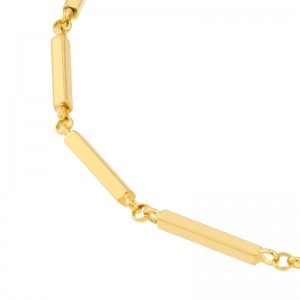 14K Yellow Gold Bar Station Bracelet