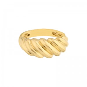 14K Yellow Gold Croissant Twist Ring