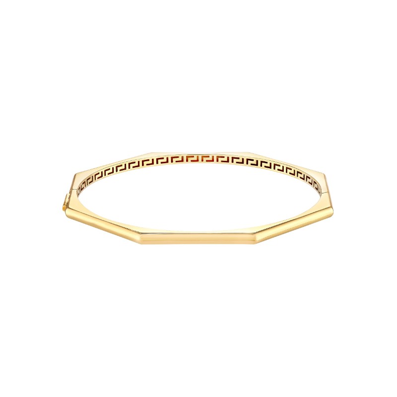 14K Yellow Gold Geometric Bangle Bracelet